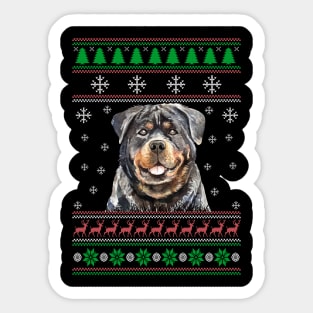 Rottweiler Ugly Christmas Sweater Funny Dog Lover Owner Gifts Sticker